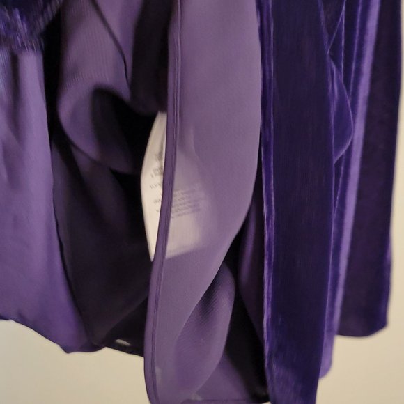 POLO Ralph Lauren Purple Velvet Midi Skirt A Line- Size Medium-NWOT - Picture 5 of 10